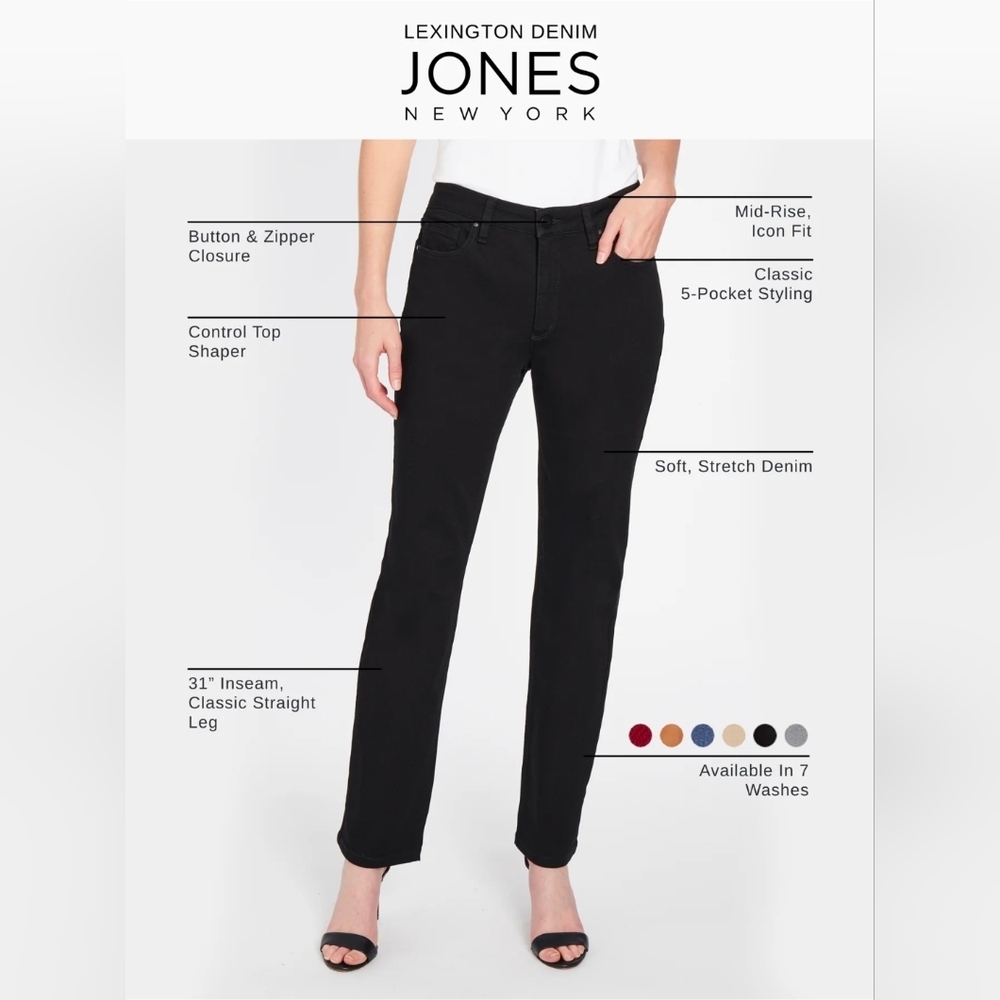 Jones New York Sculpt Shape Control Stretch Jeans Pants Crop Flare High Rise Fit
